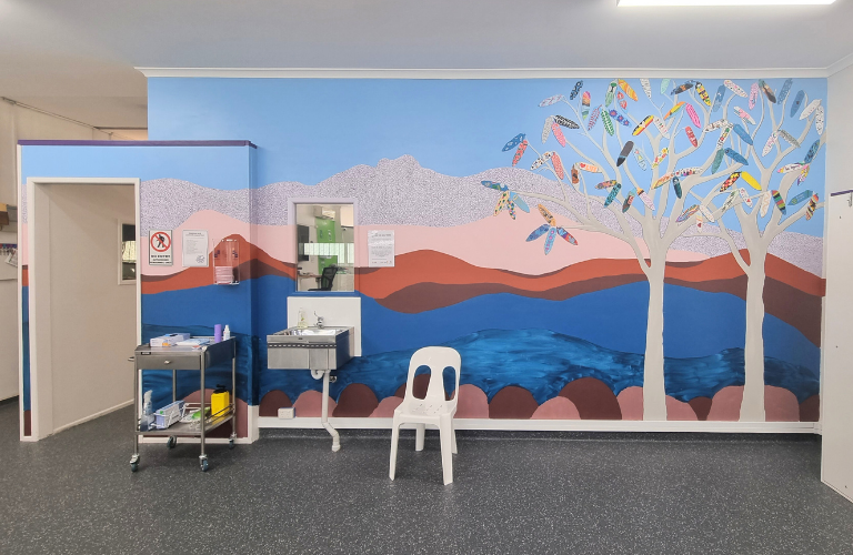 Among the Gum Trees Mural, Public Art by Gladstone Artist Katrina Elliott