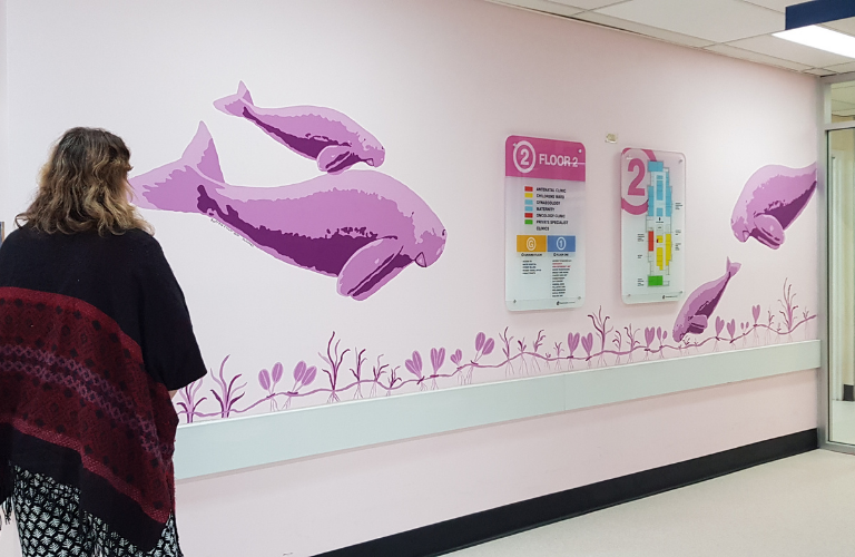 Dugongs mural by Public Art by Gladstone Artist Katrina Elliott